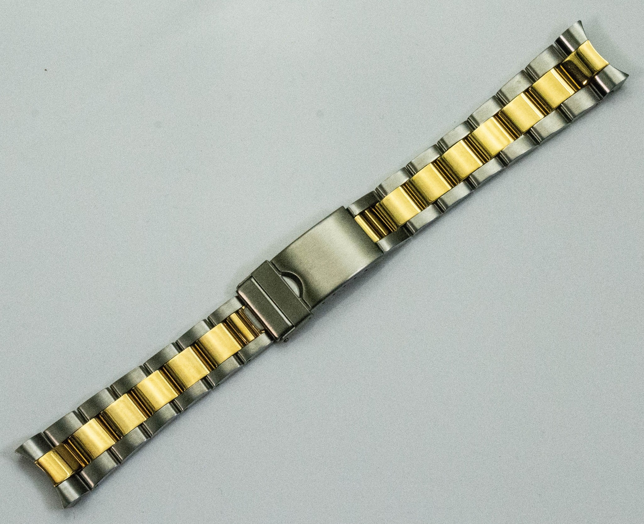 Solid Link Curved End 20mm 2Tone Gold Steel Rolex Oyster Watch Bracelet Datejust